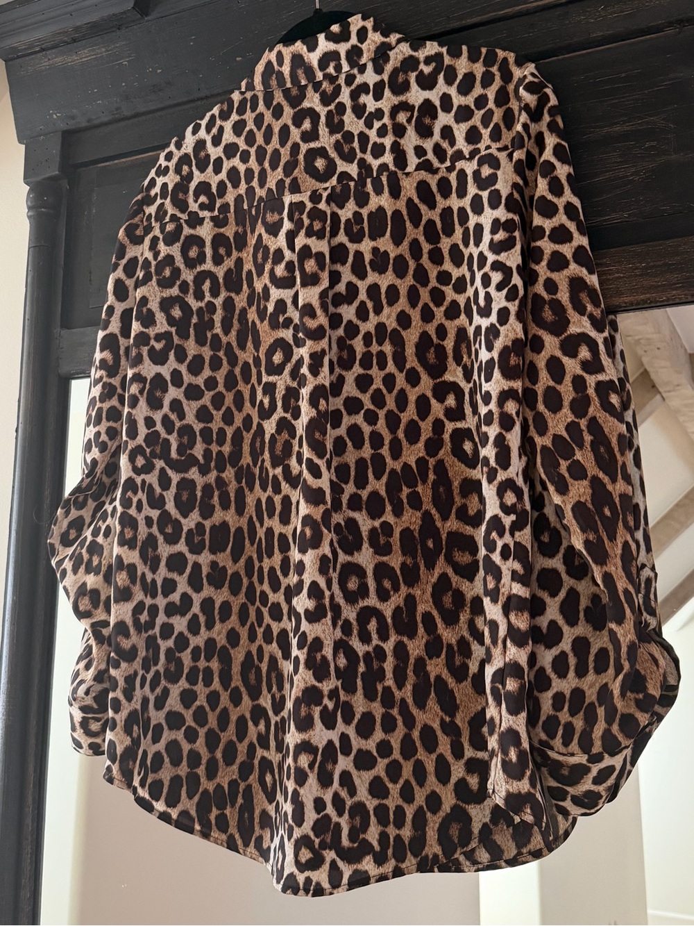Michael Kors Leopard Print Button-Front Blouse - Brown & Black - Picture 6 of 8